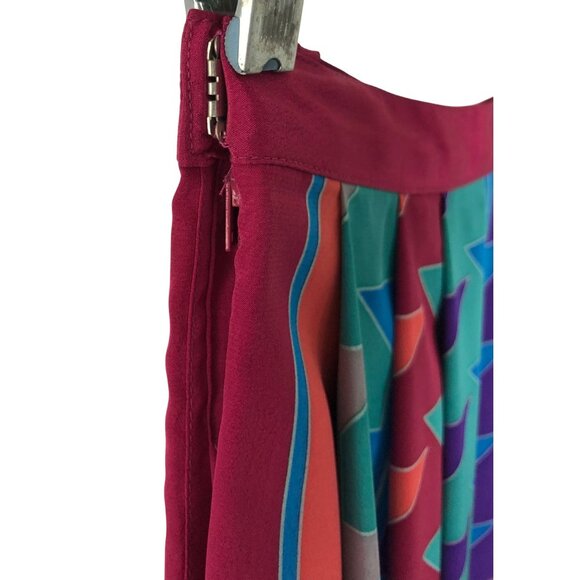 Vintage Womens Size 4 Colorful Geometric Print Skirt 100% Polyester - Picture 9 of 11